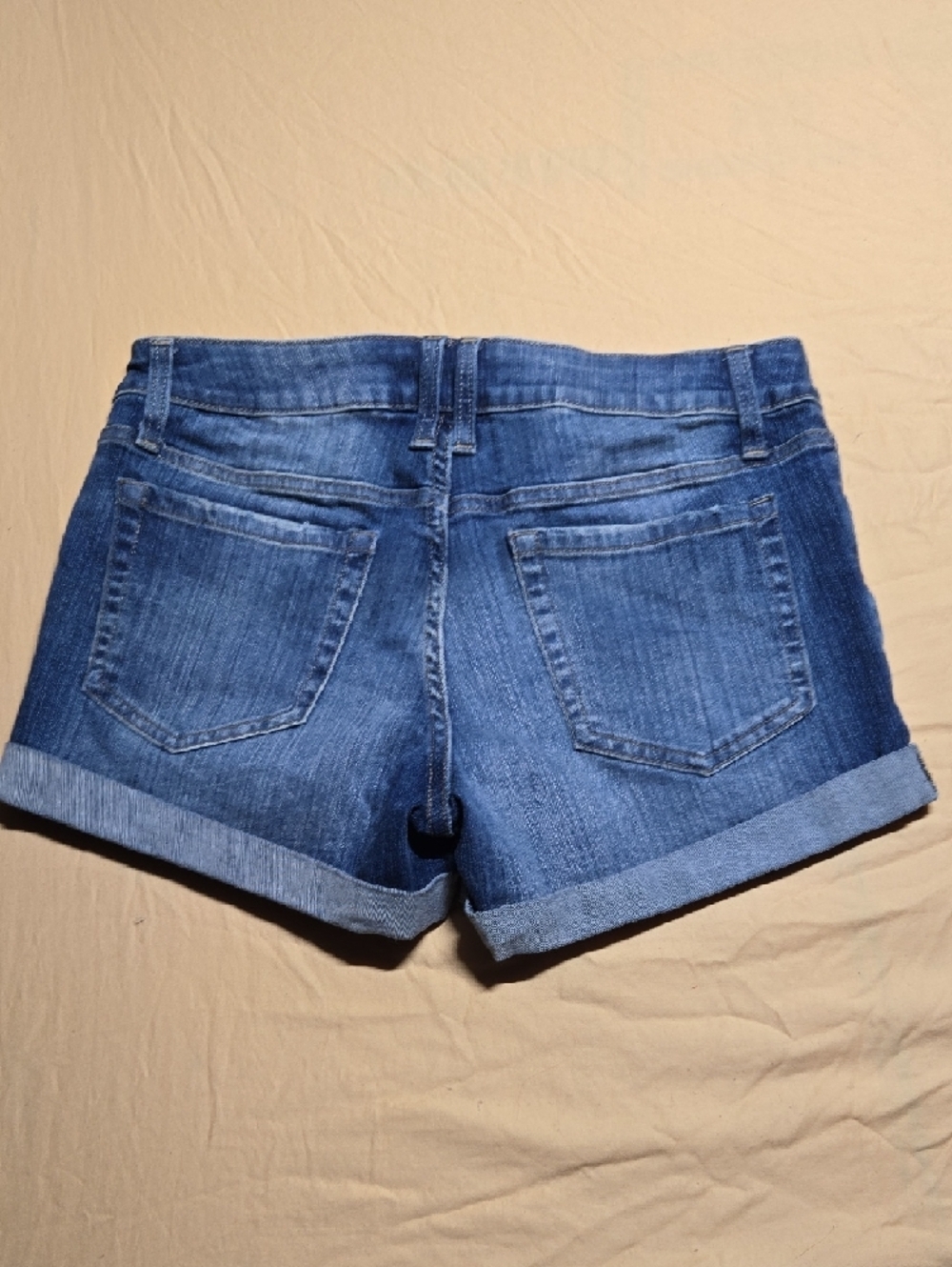 ♡Aeropostale Blue Rolled-Hem Denim Shorts Size 12 - Picture 3 of 3